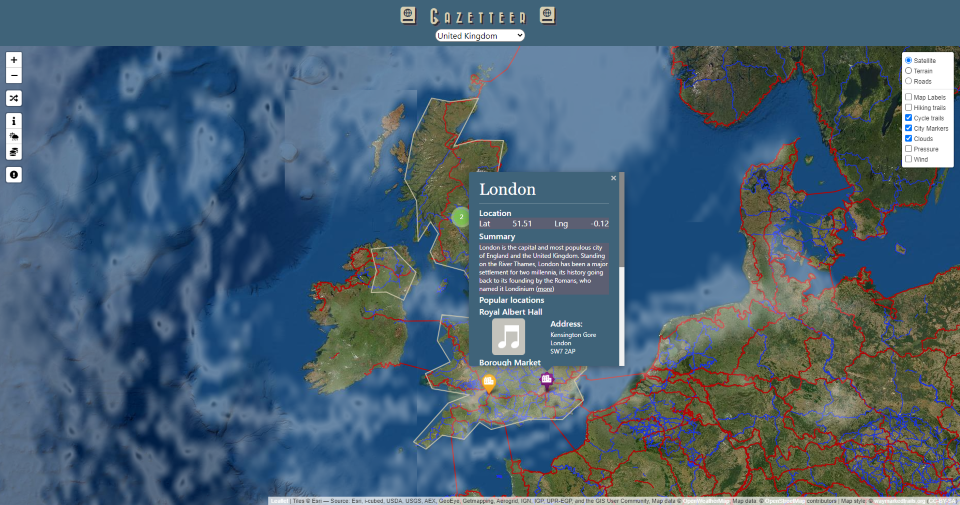 Gazetteer demo image